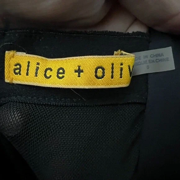 ALICE & OLIVIA Womens 0 BLACK DRESS Yodi brocade black Peplum Dress LBD - Picture 7 of 7